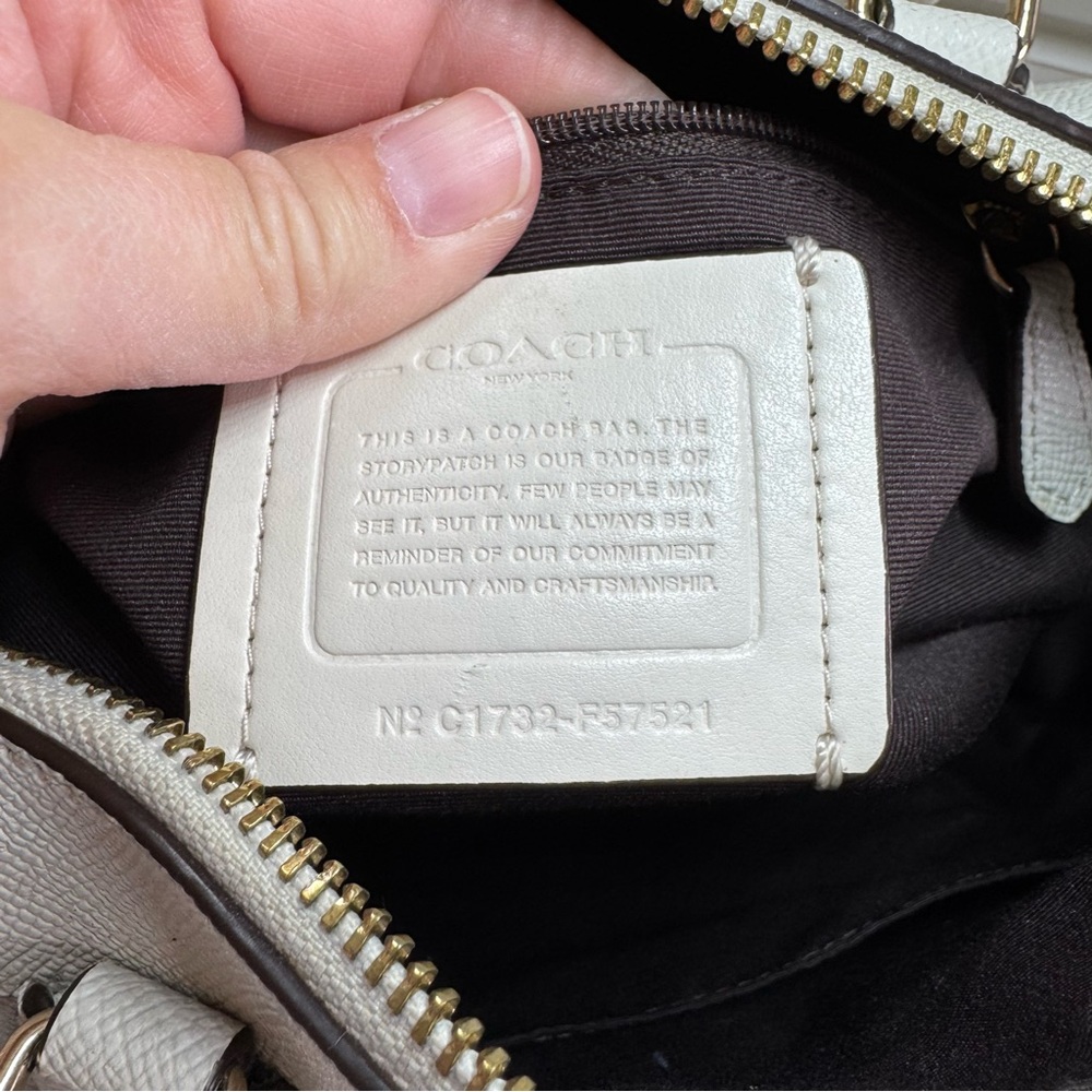 Coach Mini Bennett Satchel Bag With Crossbody Strap Ivory F57521 - Picture 5 of 5